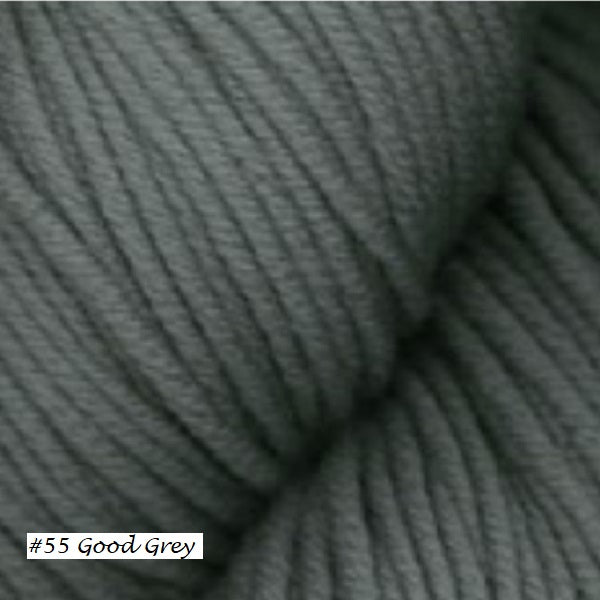 Worsted Merino Superwash Yarn in color #55 Good Grey. Plymouth Yarns