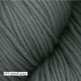 Worsted Merino Superwash Yarn in color #55 Good Grey. Plymouth Yarns