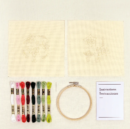Serene Succulents Embroidery Duo Kit