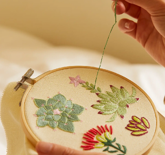 Serene Succulents Embroidery Duo Kit