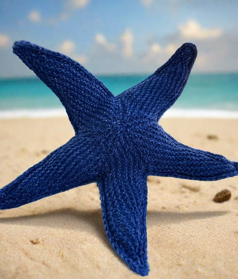 Starfish Pillow, knit with Coastline Yarn.