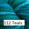 Cascade yarn, 128 superwash !00% merino wool in a chunky weight. Variegated in blue and teals. #112 Teals
