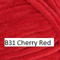 Flutterby Chunky from James Brett Yarns in color #B31 Cherry Red