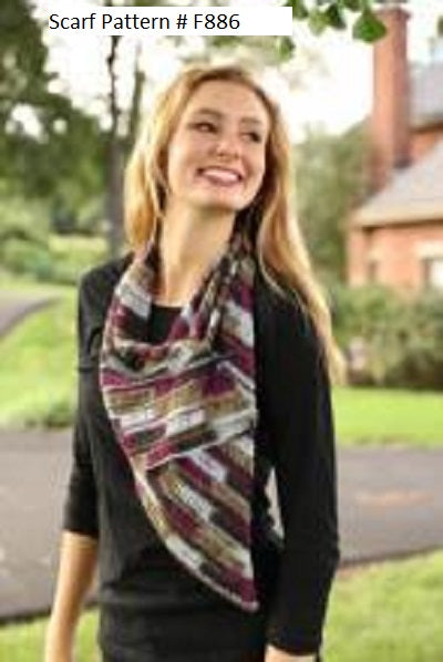 Plymouth Yarn's Scarf Pattern # F886. Andes Sock Yarn.