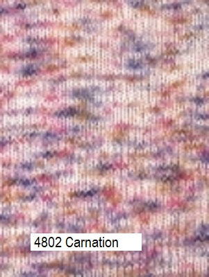 Berroco Artesia Yarn. A knitted sample of color #4802 Carnation.