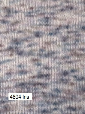 Berroco Artesia Yarn. A knitted sample of color #4804 Iris/