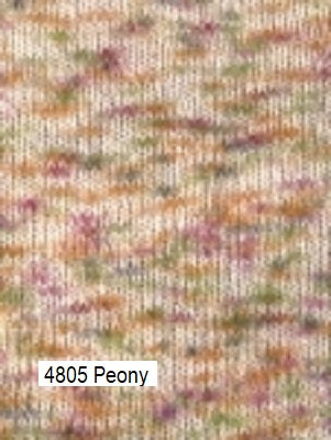 Berroco Artesia Yarn. A knitted sample of color #4805 Peony.