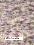 Berroco Artesia Yarn. A knitted sample of color #4808 Camellia.