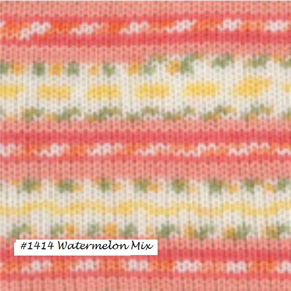 Dreambaby Paintpot DK Yarn from Plymouth. Color #141 Watermelon Mix