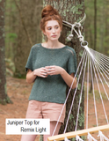 Juniper Top knit pattern from Berroco for Remix Light Yarn
