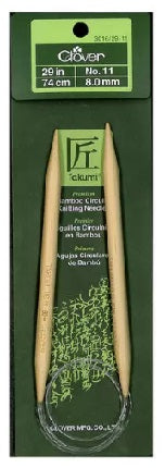 Clover Bamboo fixed Circular Knitting Needles.  Size  US 11 x 29"