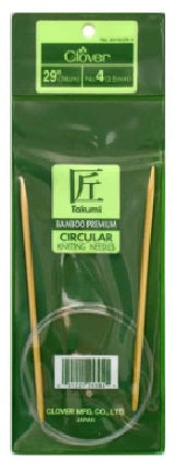 Clover Bamboo fixed Circular Knitting Needles.  Size  US 4 x 29"