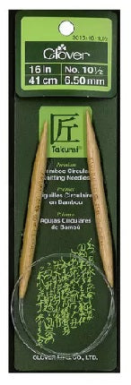 Clover Bamboo fixed Circular Knitting Needles.  Size  US 10.5 x 24"