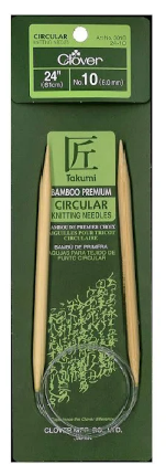 Clover Takumi Bamboo Circular 24-Inch Knitting Needles, Size 11 (3016/24-11)