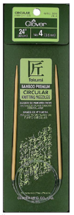 Clover Bamboo fixed Circular Knitting Needles.  Size  US 4 x 24"