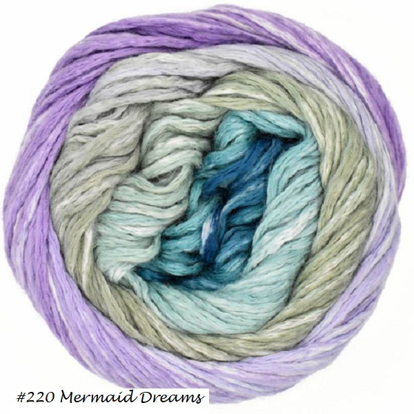 Cumulus Rainbow Yarn from Juniper Moon Skies. Color #220 Mermaid Draems