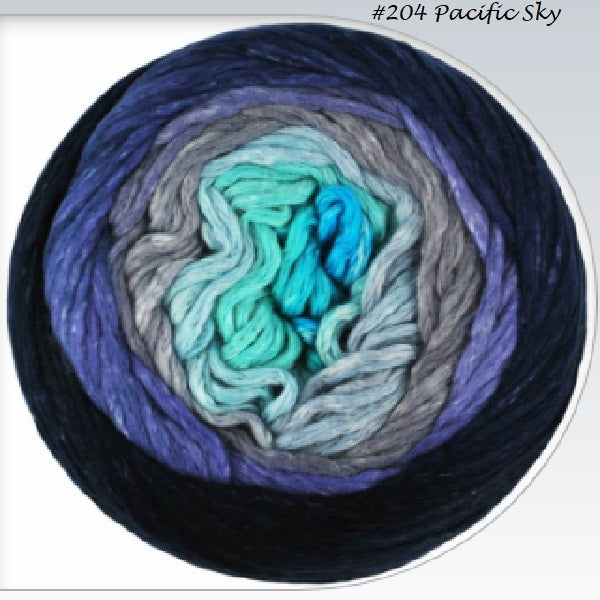 Cumulus Rainbow Yarn from Juniper Moon Farm Color #204 Pacific Sky
