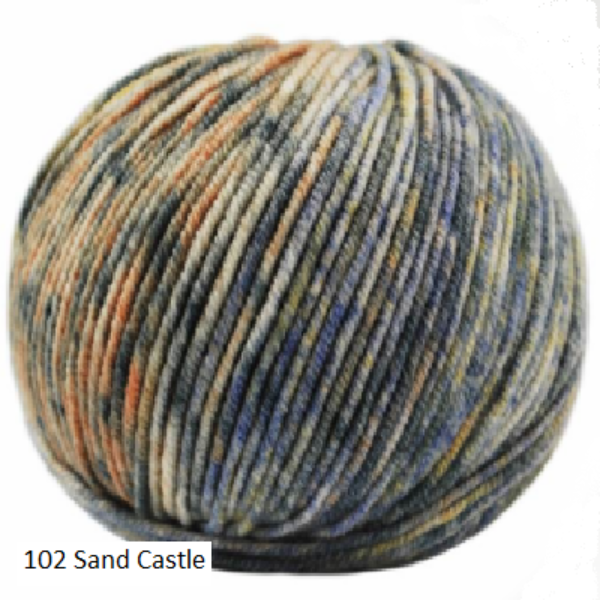 Ella Rae's Cashmereno Sport Speckled Yarn in color # 102 Sand Castle