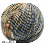 Ella Rae's Cashmereno Sport Speckled Yarn in color # 102 Sand Castle