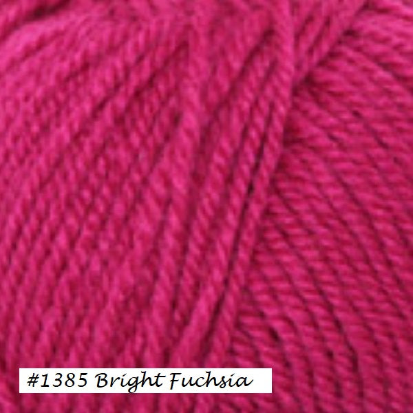 Encore Worsted Yarn from Plymouth Yarns. Color #1385 Bright Fuchsia