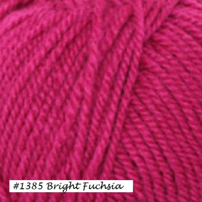 Encore Worsted Yarn from Plymouth Yarns. Color #1385 Bright Fuchsia