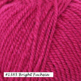 Encore Worsted Yarn from Plymouth Yarns. Color #1385 Bright Fuchsia