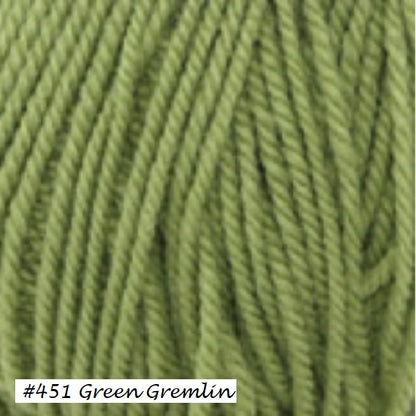 Encore worsted weight Yarn from Plymouth. Color #451 Green Gremlin