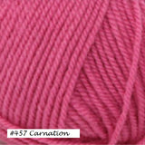 Encore worsted weight Yarn from Plymouth. Color #457 Carnation.