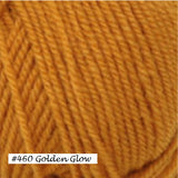 Encore Worsted Yarn from Plymouth Yarns. Color #460 Golden Glow