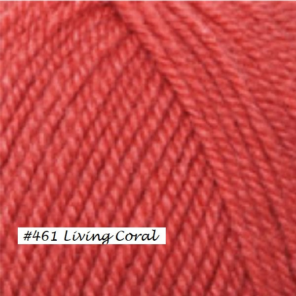 Encore Worsted Yarn in color #461 Living Coral. From Plymouth Yarns