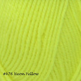 Encore Worsted Yarn from Plymouth Yarns. Color #476 Neon Yellow.