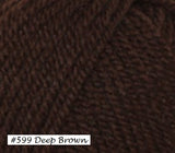 Deep Brown (#599) Encore Worsted Yarn from Plymouth Yarns.