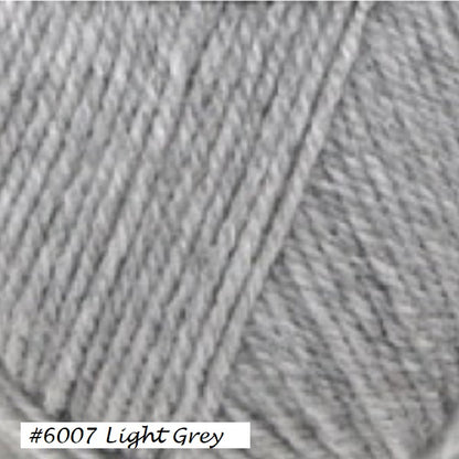 Encore Worsted Yarn in color #6007 Light Grey, from Plymouth Yarn