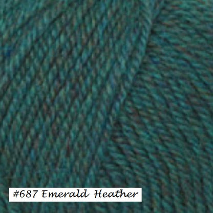 Emerald Heather (#687) Encore Worsted Yarn from Plymouth Yarns.