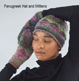 Fenugreek Hat and Mittens knitted in Berroco Sesame Yarn.