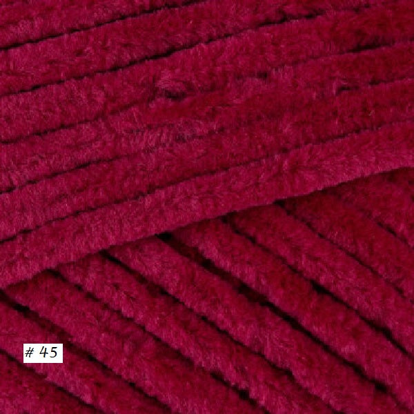 Flutterby Chunky Yarn from James C. Brett.  In color #45 Berry