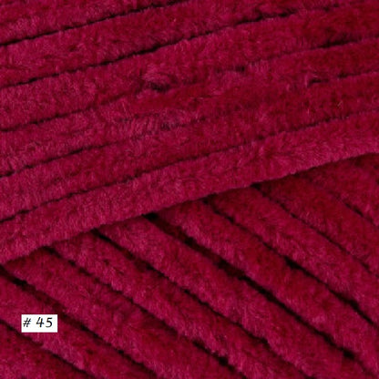 Flutterby Chunky Yarn from James C. Brett.  In color #45 Berry