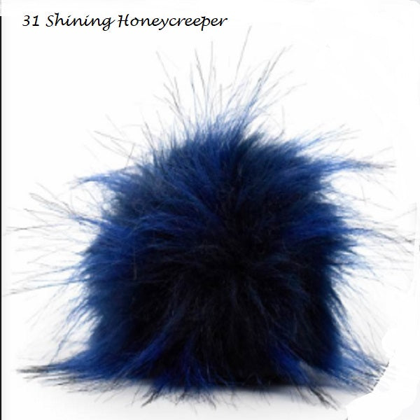 Furreal Pom. Snap on Pompom. Color #31 Shinning Honeycreeper