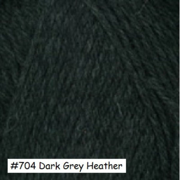 Galway Worsted Yarn from Plymouth Yarns. Color #704 Dark Grey Heather