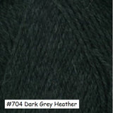 Galway Worsted Yarn from Plymouth Yarns. Color #704 Dark Grey Heather