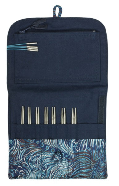 HiyaHiya Small Interchangeable Knttting Needle Set, with blue fabric case.