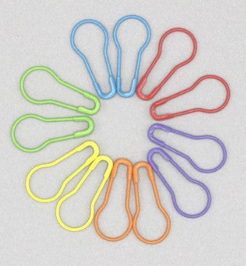 HiyaHiya Safety Pin Stitch Markers in bright colors. 12 to a package.