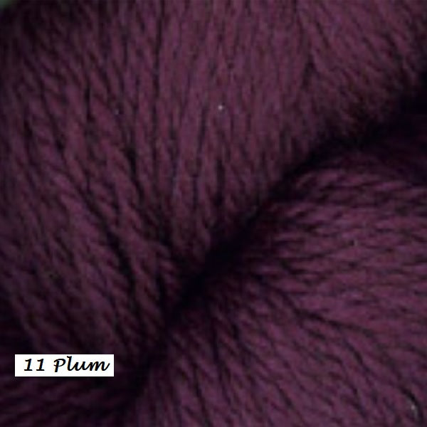 Homestead Yarn, an aran weight from Plyouth Yarns. Color #11 Plum