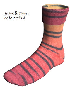 Jawoll Twin from Lang. A color changing sock yarn. color  #512