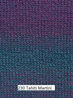 Painted Sky yarn from Knitting Fever. Color #230 Tahiti Martini