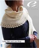 Ella Rae's Garter Stitch and Lace Wrap. A knitting pattern for Cozy Alpaca.