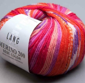 Lang Yarns Merino 200 Bebe Color 313 Rainbow Bold Colorwork Print