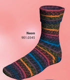 Lang Super Soxx Yarn, Chemical Elements Collection. Color #901.0345 Neon.