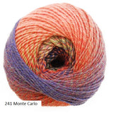 Painted Sky Yarn from Knitting Fever. A worsted weight yarn in color #241 Monte Carlo