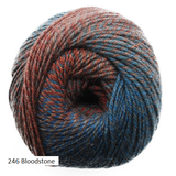 Painted Sky Yarn from Knitting Fever. A worsted weight yarn in colorway #246 Bloodstone